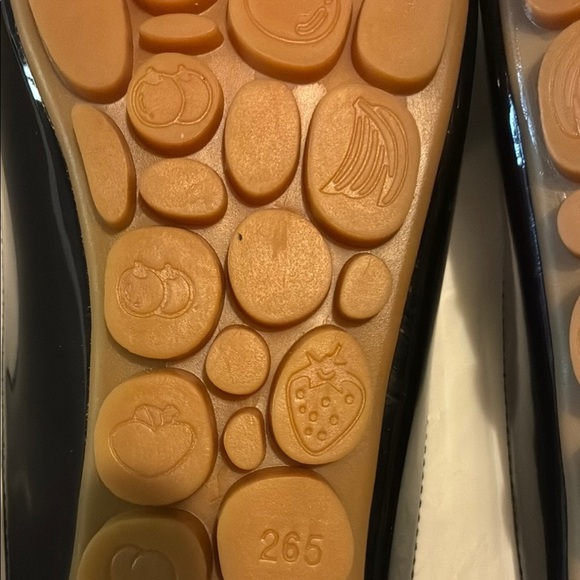 Black Patent Leather Flats with Crystal Accents - Picture 4 of 6